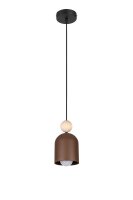 Wohnliche Hängelampe Rostbraun Metall Holz E27...