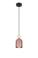 Gemütliche Pendelleuchte Rosa Metall Holz E27...