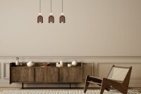 Gemütliche Hängeleuchte Rostbraun Metall Holz...