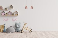 Pendelleuchte Pink Metall Holz 2-flammig E27 46 cm lang
