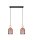 Pendelleuchte Pink Metall Holz 2-flammig E27 46 cm lang