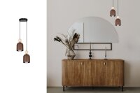 Hängelampe Rostbraun Metall Holz 2-flmg E27...