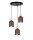 Hängelampe Rostbraun Metall Holz 3-flmg E27 Ø36 cm rund