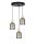 Hängeleuchte Champagner Metall Holz 3-flmg E27 Ø36 cm