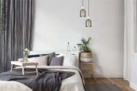 Hängeleuchte Champagner Metall Holz 2-flmg E27...