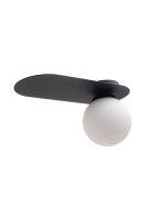 Deckenleuchte Glas Metall E27 H:22 cm Schwarz Wei&szlig;