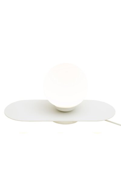 Blendarme Nachttischlampe Glas Metall E27 22 cm in Weiß