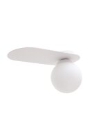 Blendarme Deckenleuchte Glaskugel Wei&szlig; E27 H:22 cm