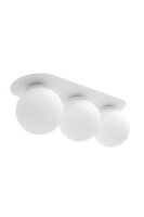 Blendarme Deckenlampe Glasschirme Wei&szlig; E27 3-flammig