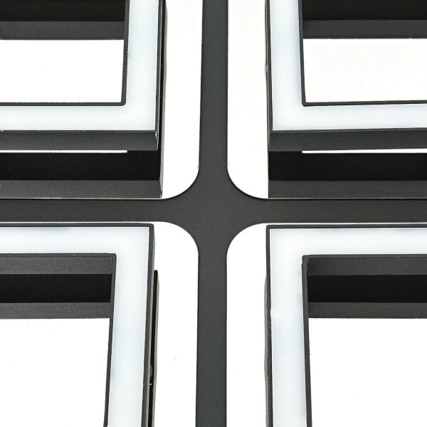 Deckenleuchte LED B: 25 cm Edelstahl in Schwarz Chrom 4200 K