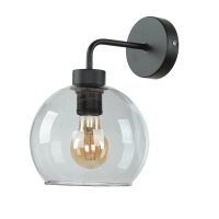 Wandlampe Glas Kugel Schirm Grau Schwarz KANZENE