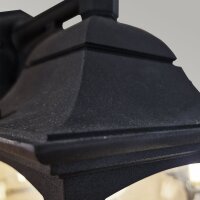 Außenwandleuchte Schwarz Alu Glas IP44 E27 H:44 cm Hof