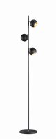 Kleine Stehlampe Metall G9 155 cm hoch in Schwarz Gold