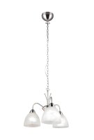 Blendarme Pendelleuchte Metall Glas Nickel Weiß E27