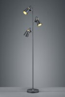 Bewegliche Stehleuchte Metall 160 cm E14 3-flmg Schwarz