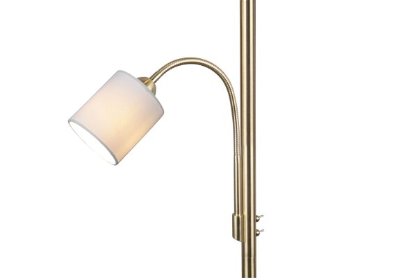 Stehleuchte Stoffschirme 170 cm E27 E14 Messing Creme