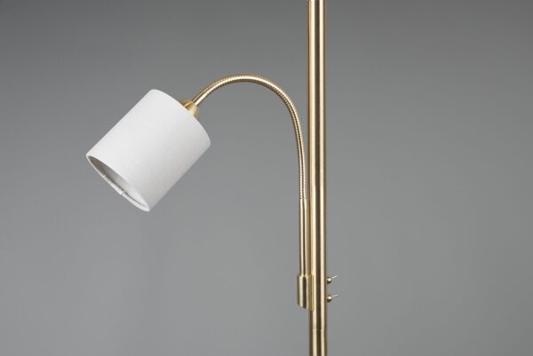 Stehleuchte Stoffschirme 170 cm E27 E14 Messing Creme
