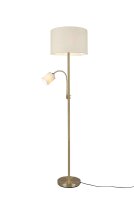 Stehleuchte Stoffschirme 170 cm E27 E14 Messing Creme