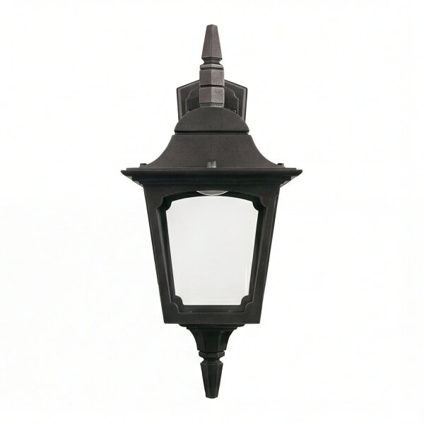 Außenwandleuchte Schwarz Alu Glas IP44 E27 B:17 cm Hof