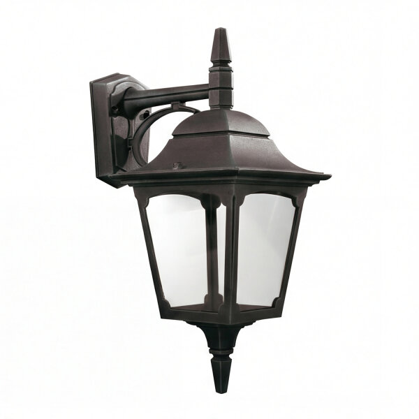 Außenwandleuchte Schwarz Alu Glas IP44 E27 B:17 cm Hof