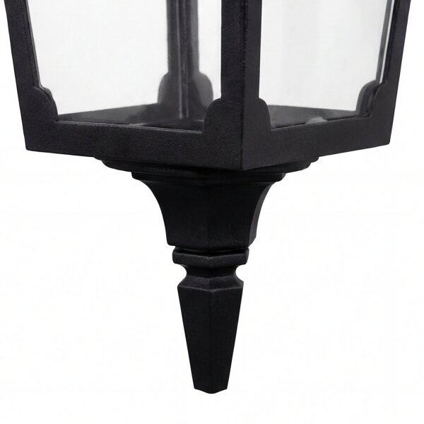 Außenwandleuchte Schwarz Alu Glas IP44 E27 B:17 cm Hof