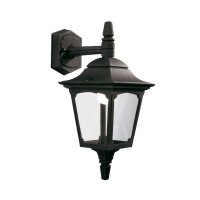 Außenwandleuchte Schwarz Alu Glas IP44 E27 B:17 cm Hof