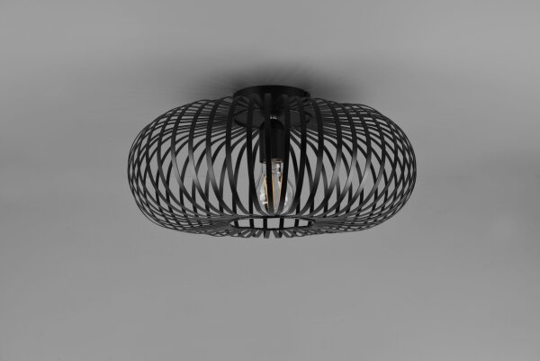 Industrial Deckenlampe Metall Schwarz E27 Ø40 cm rund