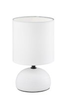 Gemütliche Tischlampe Stoff Keramik E14 23 cm blendarm