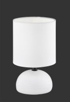 Gemütliche Tischlampe Stoff Keramik E14 23 cm blendarm