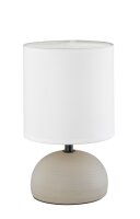 Tischleuchte Stoff Keramik E14 23 cm Weiß Cappuccino