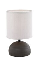 Tischleuchte Stoff Keramik E14 23 cm Braun Cappuccino