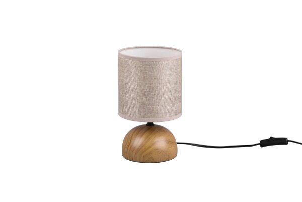 Tischlampe Stoff blendarm Keramik E14 23 cm Natur Beige