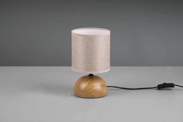 Tischlampe Stoff blendarm Keramik E14 23 cm Natur Beige