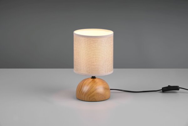 Tischlampe Stoff blendarm Keramik E14 23 cm Natur Beige