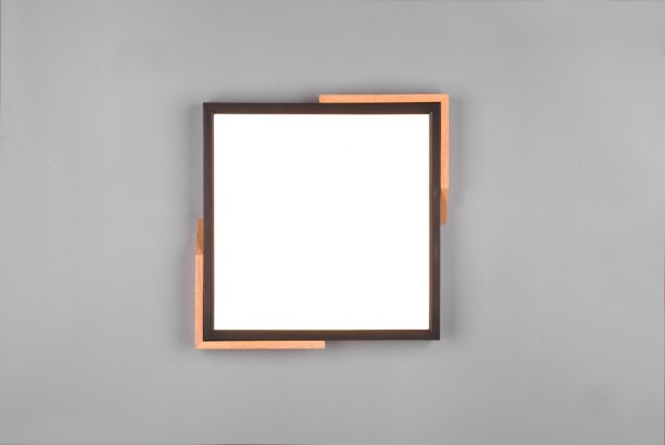 LED Deckenleuchte Holz 2400 lm B:31,5 cm Schwarz Natur