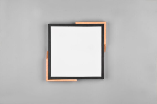 LED Deckenleuchte Holz 2400 lm B:31,5 cm Schwarz Natur