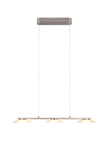 LED Hängeleuchte Metall Glas Nickel 3-flammig 102 cm