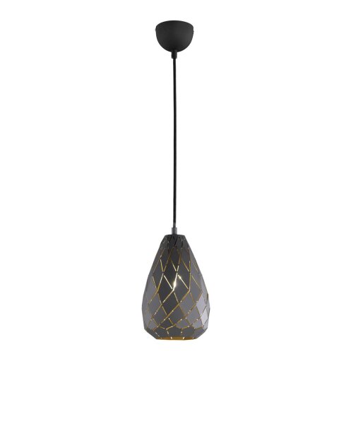 Geometrische Pendelleuchte Metall Anthrazit E27 Ø15 cm