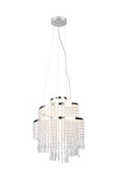 LED Hängelampe mit Fernbedienung dimmbar Chrom Acryl