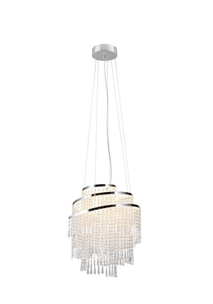 LED Hängeleuchte mit Fernbedienung dimmbar Chrom Acryl