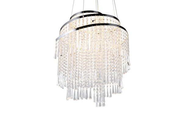 LED Hängeleuchte mit Fernbedienung dimmbar Chrom Acryl