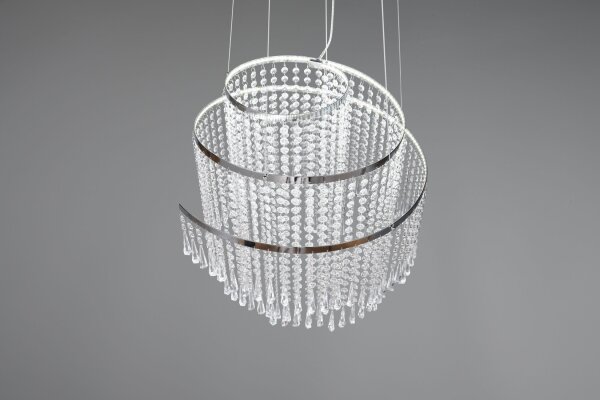 LED Hängeleuchte mit Fernbedienung dimmbar Chrom Acryl