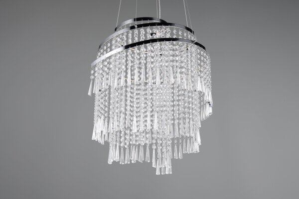 LED Hängeleuchte mit Fernbedienung dimmbar Chrom Acryl