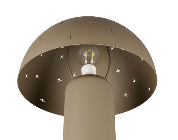 Stylische Tischlampe Taupe Metall E14 32,5 cm Sterne