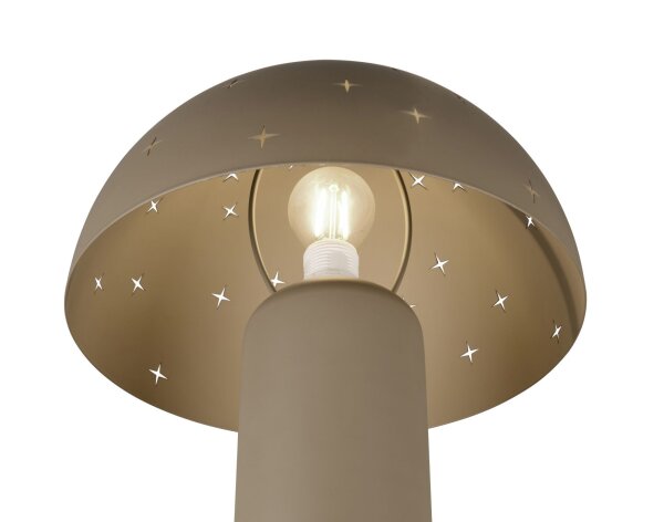 Stylische Tischlampe Taupe Metall E14 32,5 cm Sterne