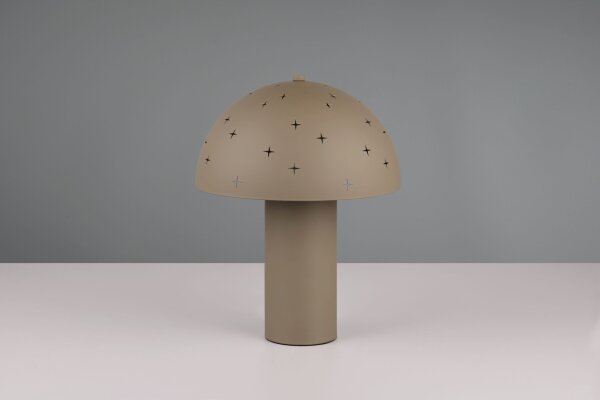 Stylische Tischlampe Taupe Metall E14 32,5 cm Sterne