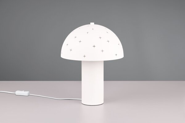 Stylische Tischleuchte Weiß Metall E14 32,5 cm Sterne