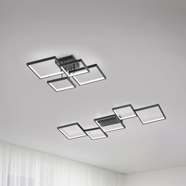 LED Deckenlampe Schwarz Metall B:52,5 cm 24 W dimmbar
