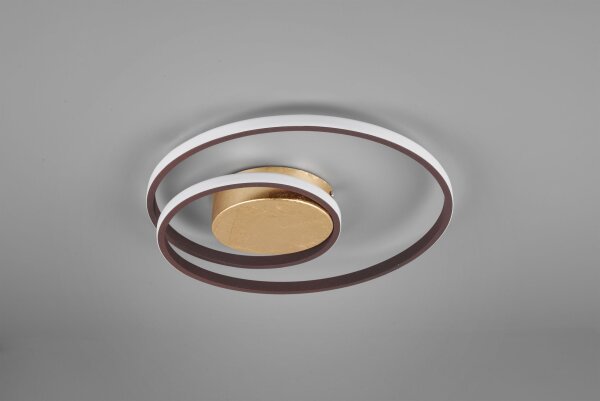 LED Deckenleuchte Metall Rost Schwarz B:39 cm Spirale
