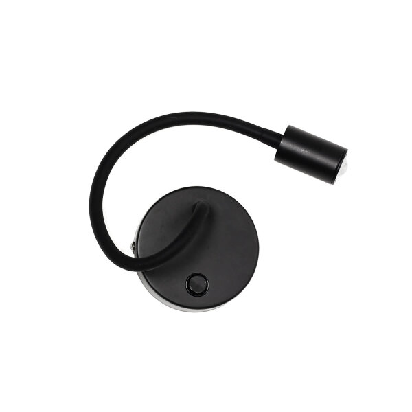 Zeitlose LED Wandlampe Schwarz Metall flexibler Arm